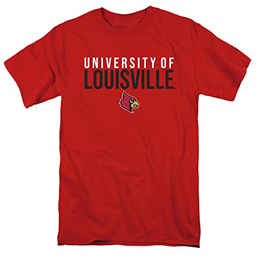University of Louisville Official Stacked Unisex Adult T-Shirt Stacked Medium