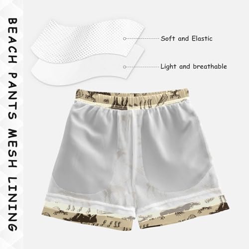 Boys Swim Trunks Quick Dry Elks Moose Beach Board Shorts with Mesh Lining Youth Swimwear 2-12T4