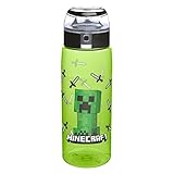 Minecraft Zak Designs 25oz Plastic Water Bottle Green/Black