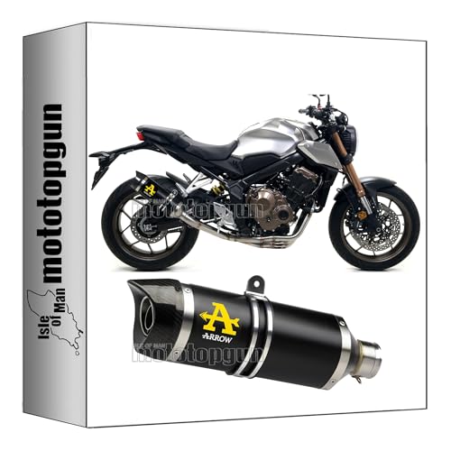 Tubo de escape Arrow Thunder de aluminio negro para moto Honda CB 650 R
