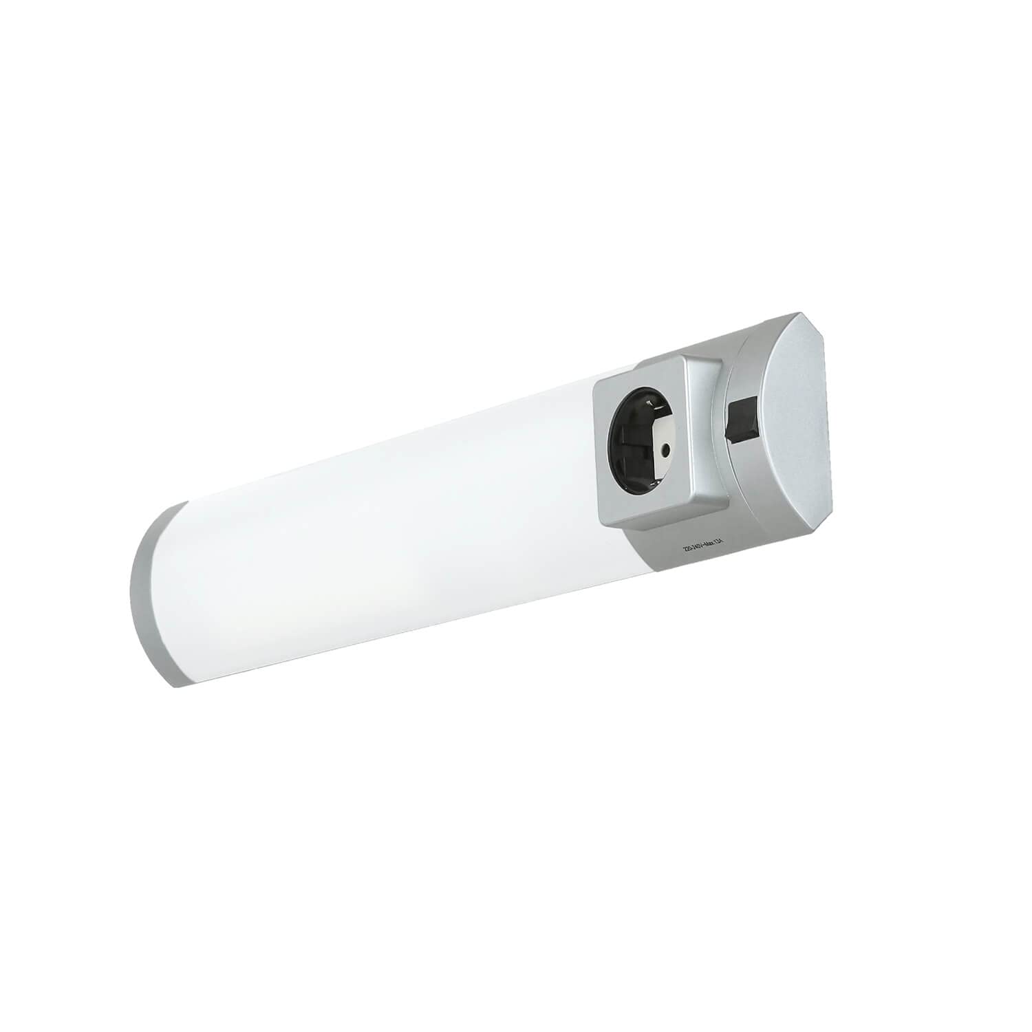 Easylight Lámpara de pared SOFT baño LED con toma de corriente eléctrica luz blanca fría plateada 6500K Aplique con interruptor ideal para Cocina Baño