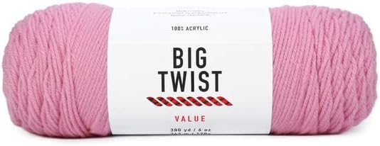 Big TwistValue Yarn, 1 Ball, Medium Rose, 6 ounces