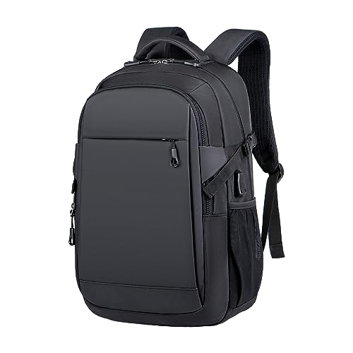 Kamlui Travel Laptop Backpack, Fits up to 15.6-inch Laptops, Computer Bag, Large Capacity Business Backpack with Multiple Compartments, Black