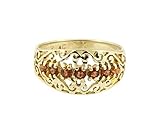 Talla del anillo: L. Anillo vintage de plata de ley con diseño de granate de mandíbula (tamaño L) 9 mm más ancho