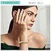 FAMARINE 14K Gold Plated Chunky Bangle Bracelet, Stretchable Elastic Bracelet for Women Men