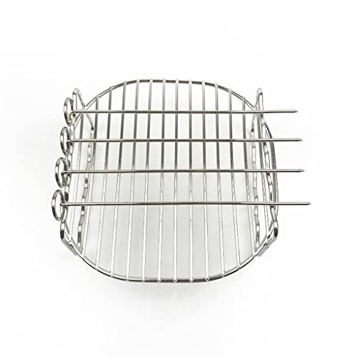 Parrilla de acero inoxidable de doble capa para freidora de aire con 4 pines 5