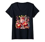Photo Gallery donna thanksgiving fall hot tea graphic for women cute fall apple maglietta con collo a v Photo Gallery donna thanksgiving fall hot tea graphic for women cute fall apple maglietta con collo a v