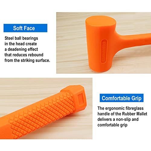 ebuyerfix wokin Dead Blow Hammer, Non-Marking Rubber Mallet with a Soft Impact-Absorbing Rubber Head 900g/2LB - Image 4