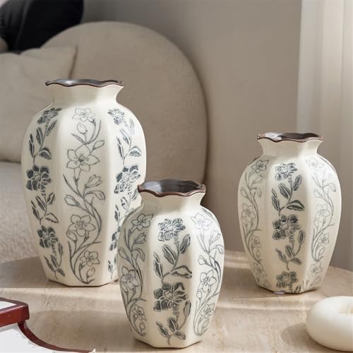 Vase en porcelaine à encre vintage grand format de luxe - 6