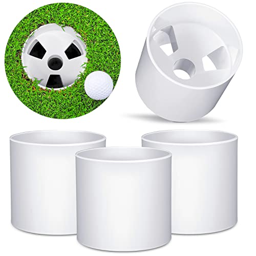 golf hole cutter - Skylety Golf Cup Putting Cup 4 Inch Depth ABS White for Golf Practice (2 Pieces)