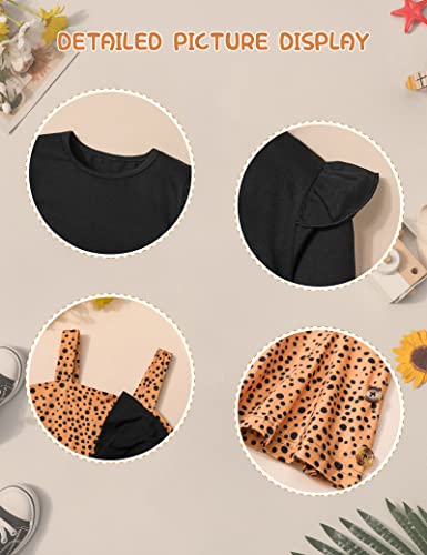 Queenstyle Baby Girl Clothes Outfits Polka Dots Long Sleeve Ruffle Top Flare Leg Long Pants Overalls With Headband Outfits Set For 4-5T Baby Girl Outfits #TOP5