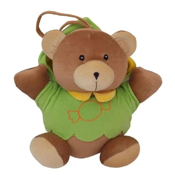 Jouet de voyage ours vert pour poussette et trajets en voiture