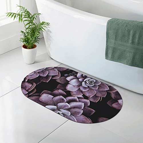 CARRDKDK Tappeto da bagno con piante viola, in diatomacea, antiscivolo, adatto sotto la porta, tappetino da doccia per la parte anteriore della vasca, della doccia, del lavandino (50 x 80 cm)