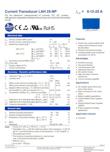 Sensor de corriente LAH100-P transductor de efecto Hall cerrado 3