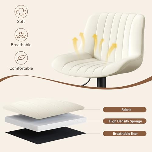 Image of Nalupatio Bar Stools Set of 4, Adjustable Modern Swivel Bar Stools with Backs, Counter Height Performance Fabric Island Chairs for Home Kitchen, Off-White