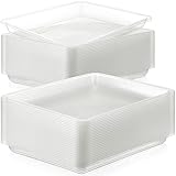 24 Pcs Activity Plastic Art Trays and Craft Tray 11 x 8.66 x 0.98 Inch Flat Storage Tray Serving Organizer Tray Stackable Bin for Painting Beads Office School DIY Projeects (Clear)