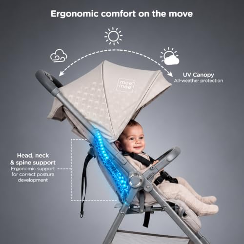 Image of Mee Mee Easy Go Baby Stroller for 0-3 Years | Lightweight Foldable Pram | One-Hand Fold & Portable Travel-Friendly Stroller | Pre-Installed Baby Buggy for Newborn Boys & Girls (Grey)
