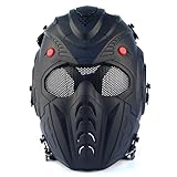 JOYASUS Airsoft Mask Full Face Skull Tactical Protective Mask for Halloween BB Gun CS Game Paintball Cosplay Costume Party