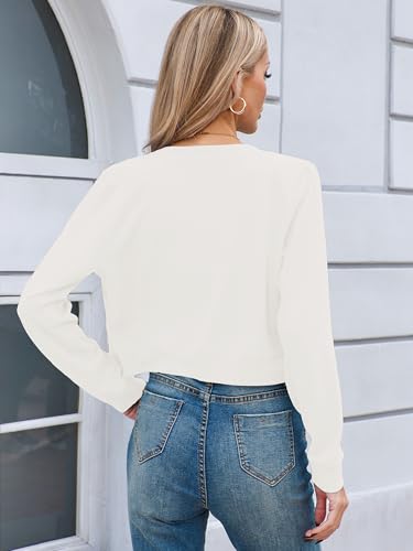Image of Heymoments Women's Thin Shrugs Long Sleeve Lightweight Cropped Tops Open Front Cardigan for Dress S-2XL