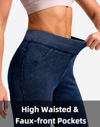 Rammus Jeggings Pull on Stretchy Jeans for Women High Waisted Skinny Jean Leggings Tummy Control Denim Pants with Pockets3