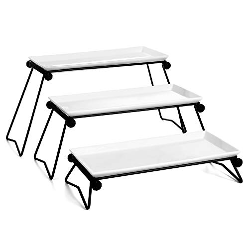 Sweese 737.101 3 Tiered Serving Stand - Separate Display Stand with Porcelain Platters/Serving