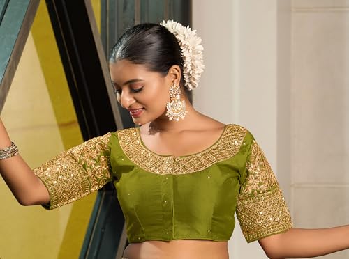 Image of Vihu Fashion Women Silk Half Sleeve Blouse