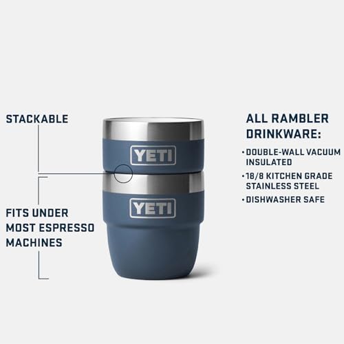 Image of YETI Rambler 4 oz Stackable Cup, Stainless Steel, Vacuum Insulated Espresso /Coffee Cup, 2 Pack
