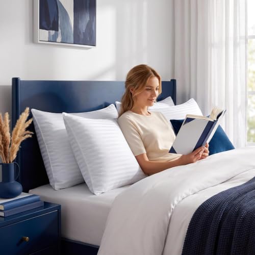 Lot 2 Oreillers Hôtel Luxe 40x70 Blanc Utopia Bedding