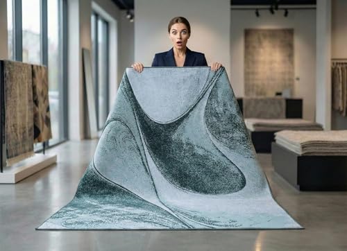Image of BLUSH & BLOOM 5 x 7 Feet Area Rugs Washable Rug: Large Modern Abstract Living Room Rug Soft Anti-Skid Thin Carpet Indoor Floor Non-Shedding Carpets for Bedroom Dining Farmhouse Nursery Home Office