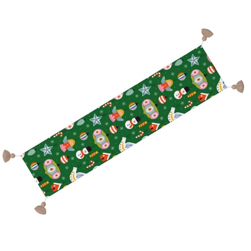 Chemin de table décoration de Noël lavable et isolant pour salle à manger