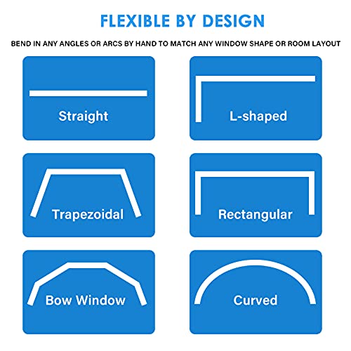 Image of Flexible Bendable Ceiling Curtain Track, Curved Ceiling Track for Curtains, Room Divider Ceiling Track Rail System 16.5 FT / 5 Meters