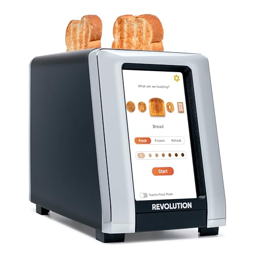 Revolution R180 Connect Touchscreen Smart Toaster with High-Speed InstaGLO Technology – Choose from 6 Bread Types, 7 Browning Levels, & Toastie Press Mode (Black, 2-Slice)