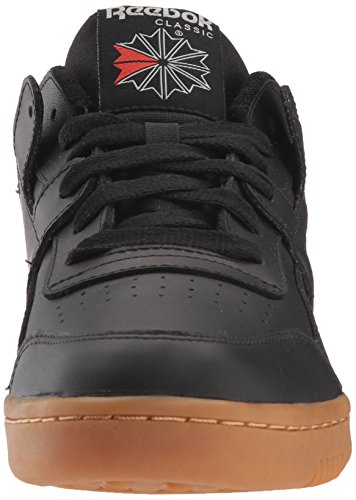 Reebok Men Workout Plus Sneaker, Black/Carbon/Classic red, 10.5