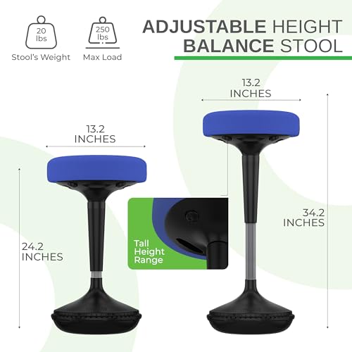 Image of Wobble Stool Standing Desk, Flexible Seating Adjustable Office Ergonomic Seating, Wobble Stools for Alternative Classroom Seating, Active ADHD Chair, Wiggle Chairs