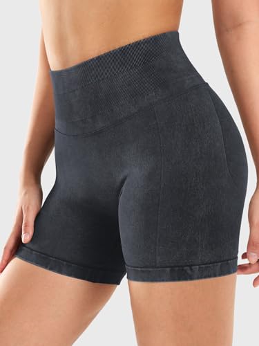 YEOREO Women's Workout Gym Shorts 4.5" Colinne Butt Lifting Hidden Scrunch Seamless Impact Booty Biker Shorts3
