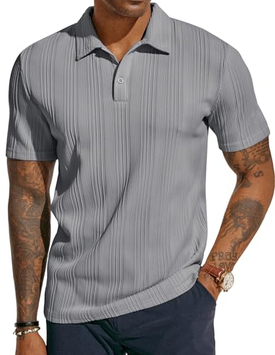 Image of PJ PAUL JONES Mens Polo Shirts Short Sleeve Textured Knit Polos