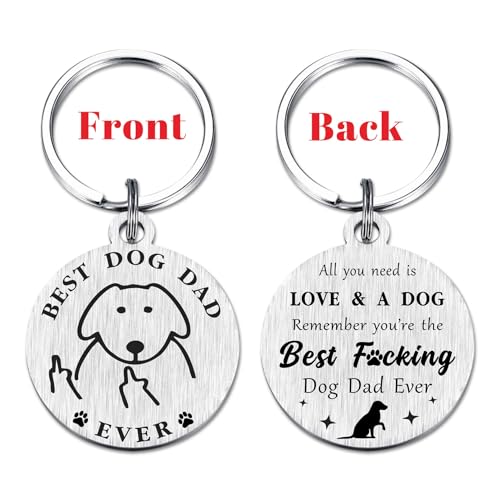 Image of Viayen Father's Day Keychain for Dog Dad - Gifts from Dogs to Dad Father Birthday Valentines Easter Stuff