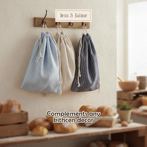 Bolsas de pan reutilizables de lino orgánico para evitar el moho y conservar el pan tierno 6