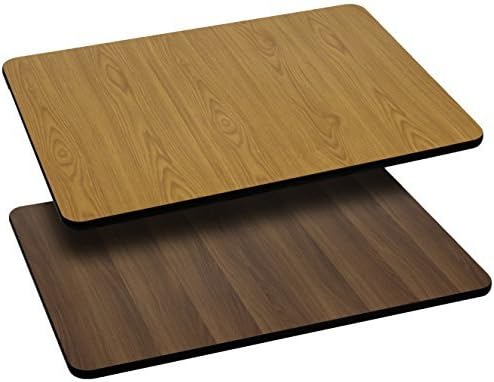 Miniatura 2 de Flash Furniture Glenbrook - Juego de 2 manteles rectangulares de 24 x 42 pulgadas con parte superior laminada reversible negra o caoba
