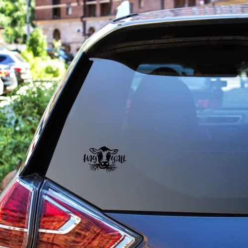 Hay Y'all Cow Calf Vinyl Decal Sticker | Cars Trucks Vans Suvs Walls Cups Laptops | 5 Inch (Black) #TOP3