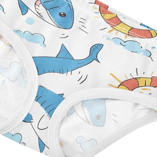Wusikd Shark Blue Girls' Underwear Cotton Cute Girls Briefs Soft Toddler Underwear 2T4