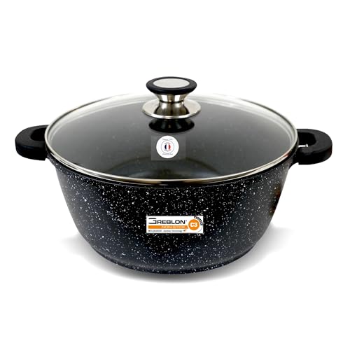 Cflagrant® PETIT Faitout Façon Pierre avec Couvercle Tous Feux Dont Induction Sans PFOA Cuisson Sans Matière Grasse Revêtement en Greblon C3 de Technologie Allemande (20cm)