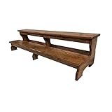 Two Step Stool Wood 45” Long by CW Furniture Choose Finish Handicapped Elderly Custom Personalized Engraved Bed Kitchen Bathroom Solid Hardwood Kids Toddler Handmade