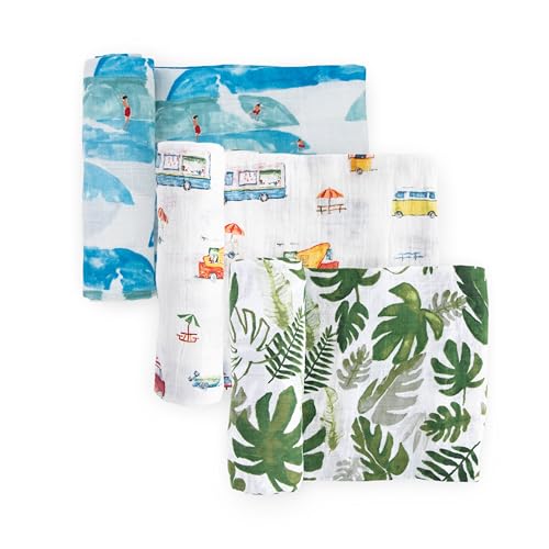 Image of Little Unicorn Muslin Swaddle Blanket for Newborns & Infants | Soft & Breathable Fabric | Set of 3 Baby Blankets for Swaddling, Nursing, Shower Gifts (Summer Vibe)