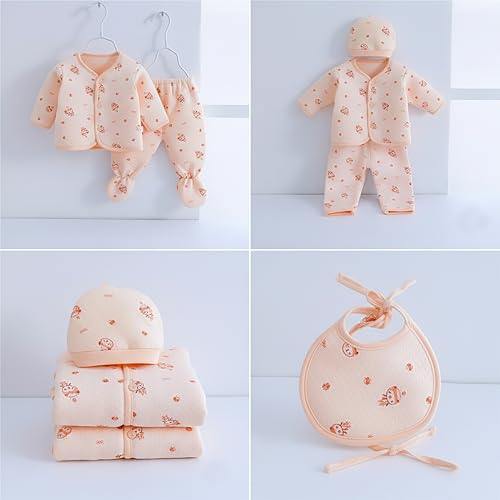 Image of Presents New Born Baby Winter Wear Printed Baby Clothes 5Pcs Sets 100% Cotton Boys Girls Unisex Baby Cotton /Winter or Flannel Suit Infant Clothes