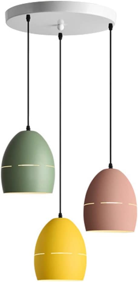 CHENKUI CHENKUI 3-Lamp, Amerikaanse Stijl Kroonluchters Kleur Lampenkap Moderne Halfronde Industriële Hanglampverlichting Creatieve Plafond Verstelbare Decoratieve Lamp voor Woonkamer, Keukeneiland, Slaapkame