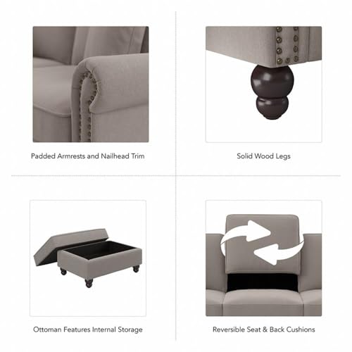 Sillón Plegable Beige con Tela y Estructura Metal Madera miniatura 6