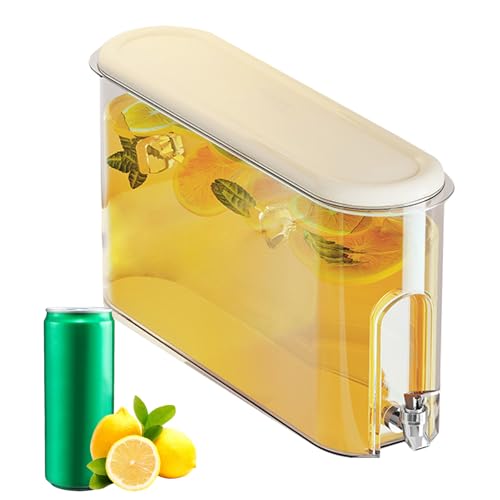 Jarra de agua – ABS PP 4L | Dispensador de agua para nevera | Jarra de agua de vidrio para el hogar, cocina, fiestas, reuniones y almacenamiento diario de bebidas frías