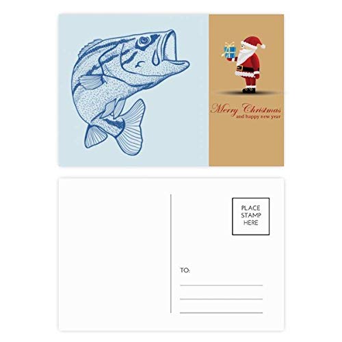 Cartes postales Père Noël Bleu grainé lot de 20 pour correspondances de Noël rétro