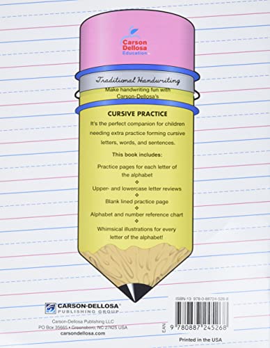 Carson Dellosa Traditional Handwriting: Cursive Practice, Grades 2 - 5 Resource Book - Image 2